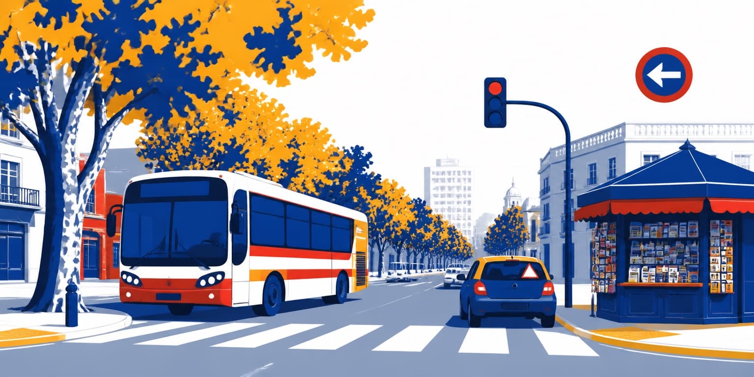 Ilustración de Lanús con un auto de autoescuela